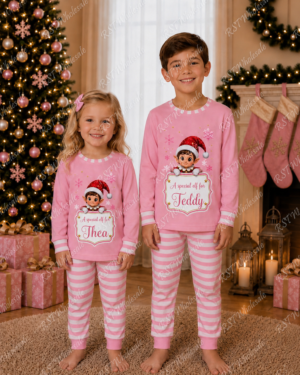 Pink Elf Pyjamas (Family sizes) - Made to Order due Mid-November