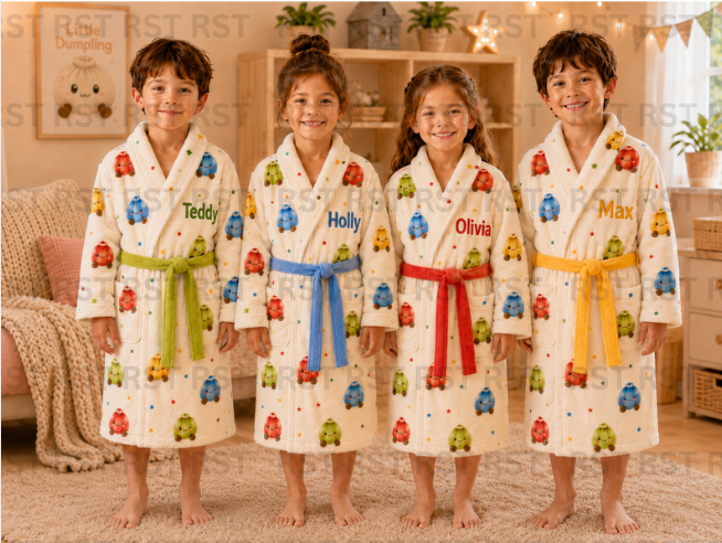 Bright Dumpling Dressing Gown (family Sizes) - Made to Order due Mid-November