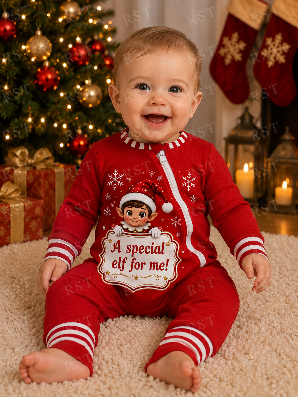 Red Elf Pyjamas (Family sizes) - Made to Order due Mid-November