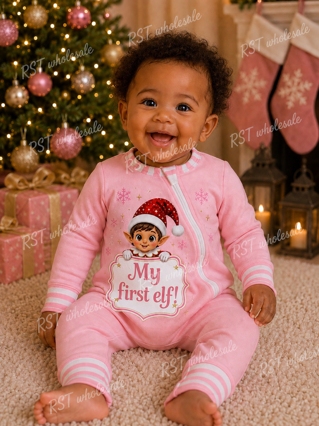 Pink Elf Pyjamas (Family sizes) - Made to Order due Mid-November