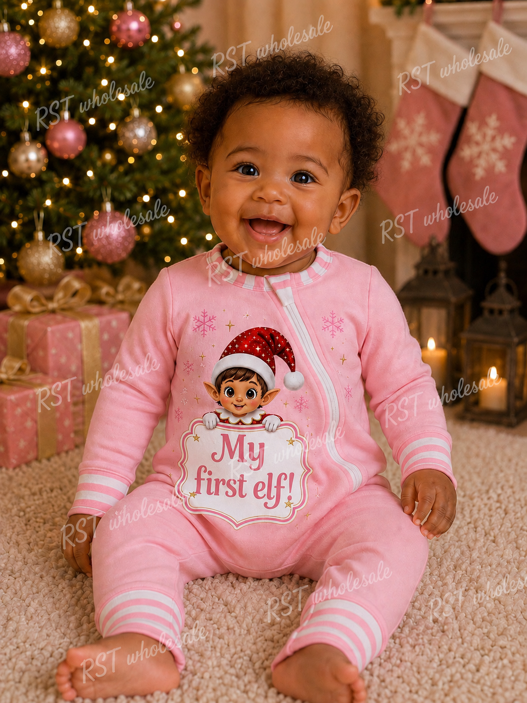 Pink Elf Pyjamas (Family sizes) - Made to Order due Mid-November