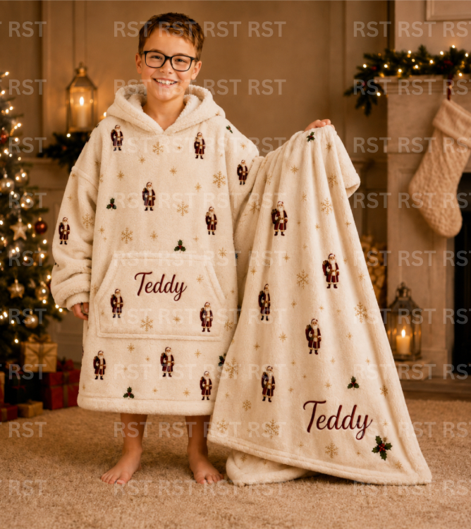 Santa Oversized Hoodie (Family Sizes and 2 Thickness options) - Made to Order due Mid-November