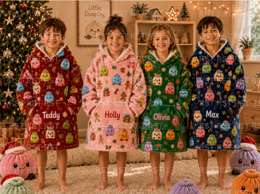 Bright Christmas Dumpling Oversized Hoodie (Family Sizes and 2 Thickness options) - Made to Order due Mid-November