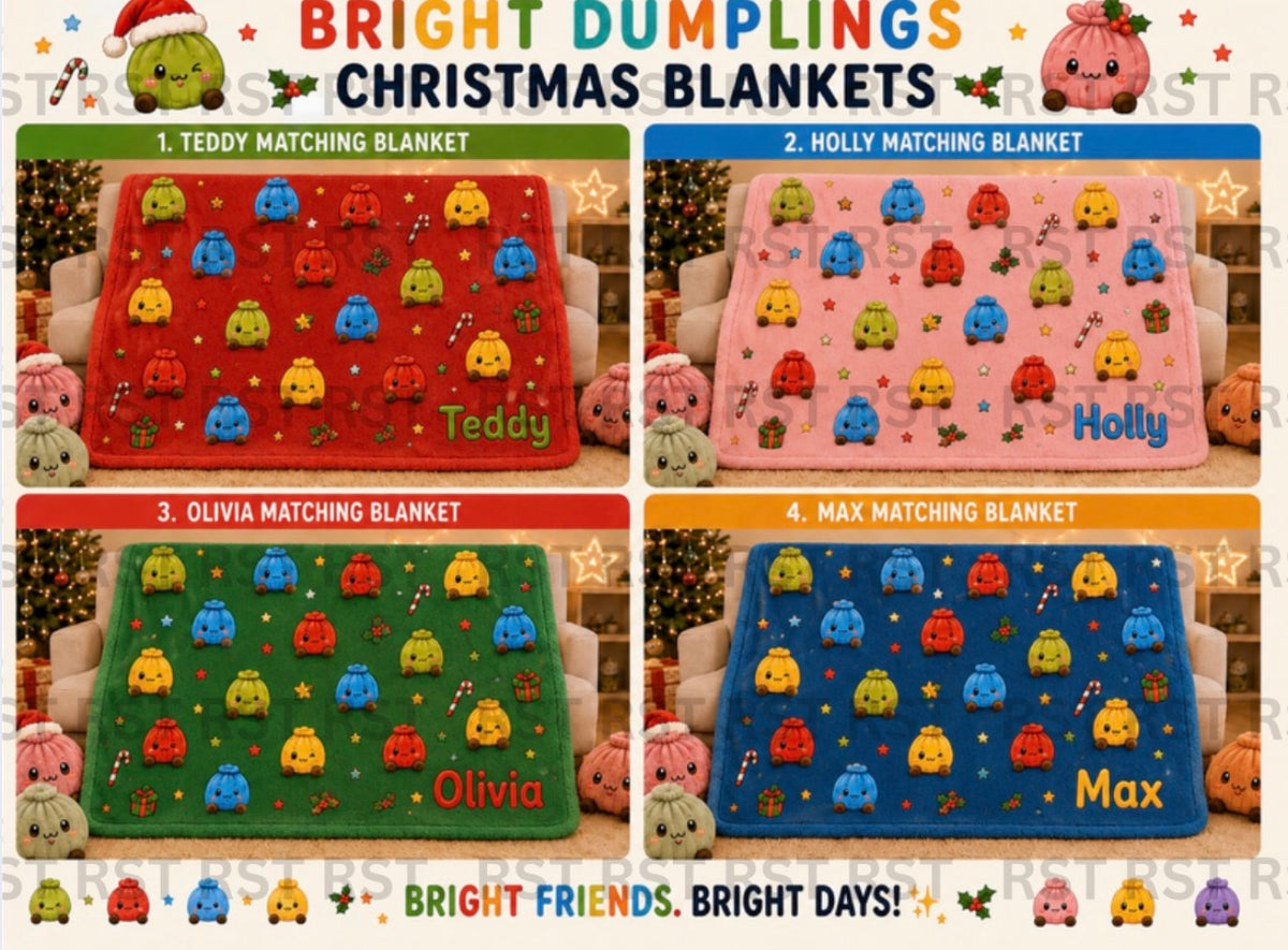 Bright Christmas Dumpling Blanket - Made to Order due Mid-November