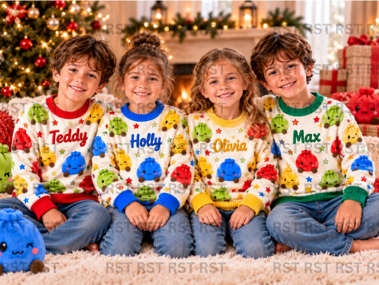 Bright Dumpling Not So Ugly Christmas Custom Jumpers - (Family Sizes 2 material options) - Made to Order due Mid-November