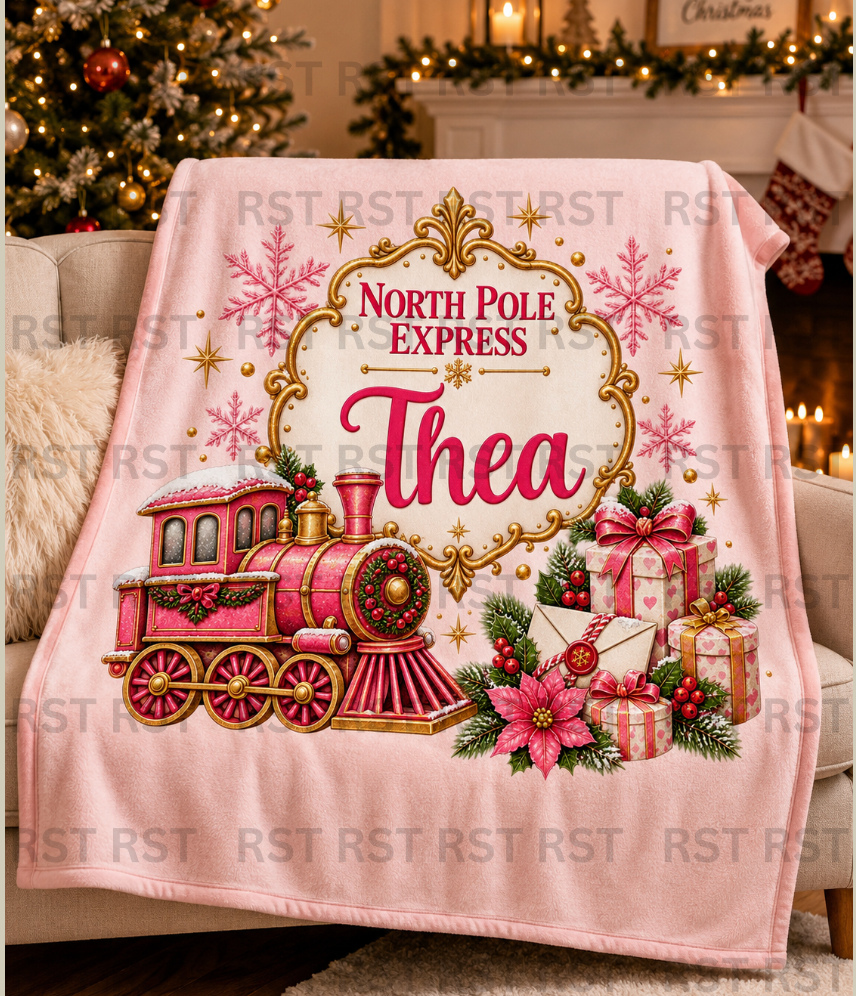 North Pole Blanket with Large Design - Made to Order due Mid-November